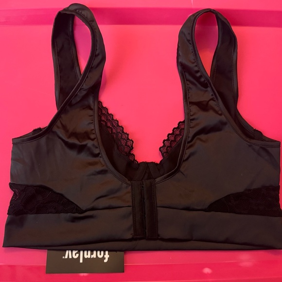 Forplay Satin and Lace Black Bralette - Picture 6 of 8